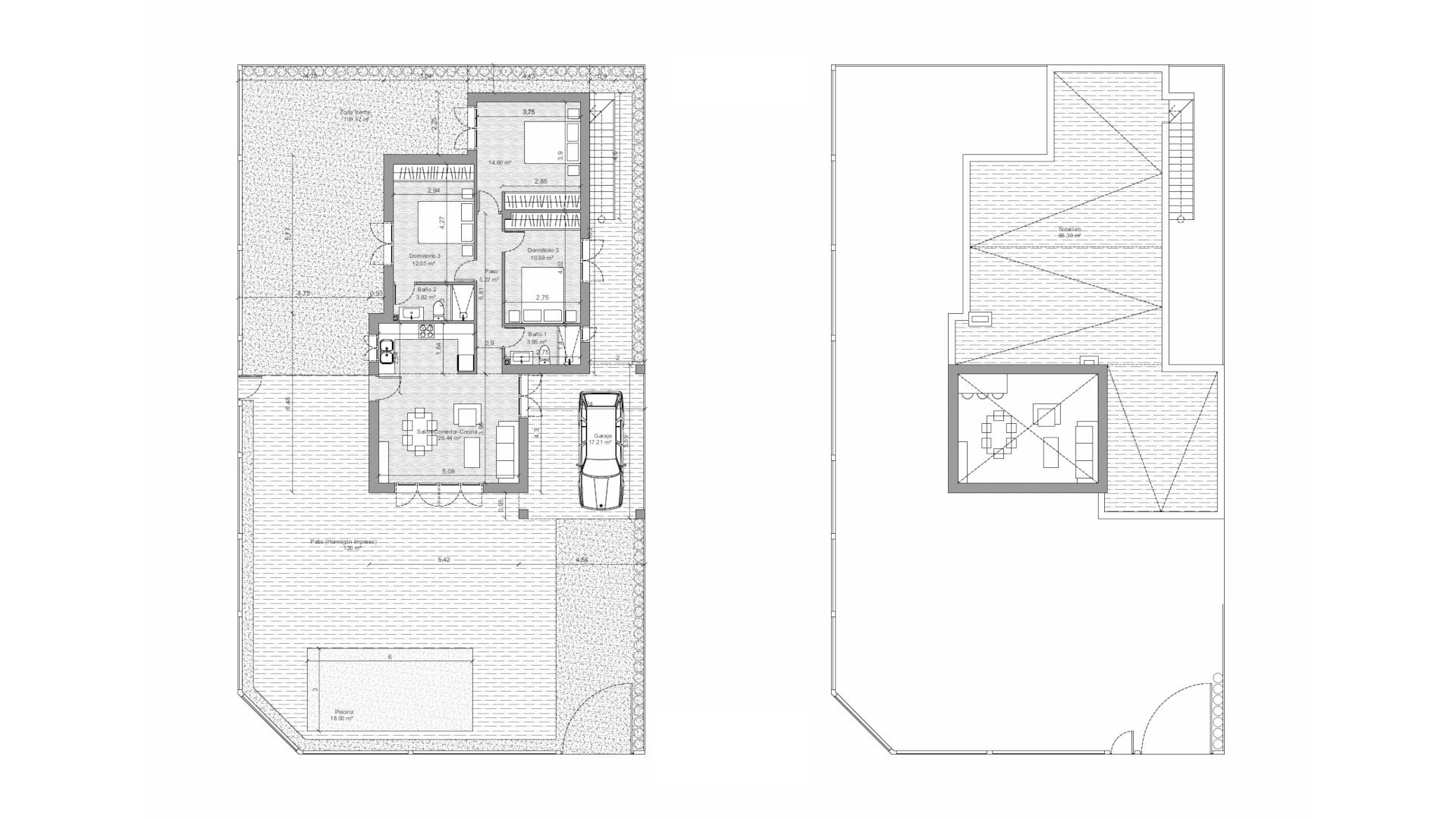 Villa floor plan, 3 bedrooms in SERENA GARDEN VILLAS No. 5