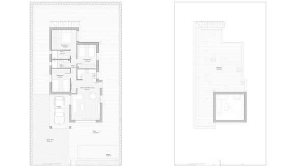 Villa floor plan, 3 bedrooms in SERENA GARDEN VILLAS No. 3 (2D)